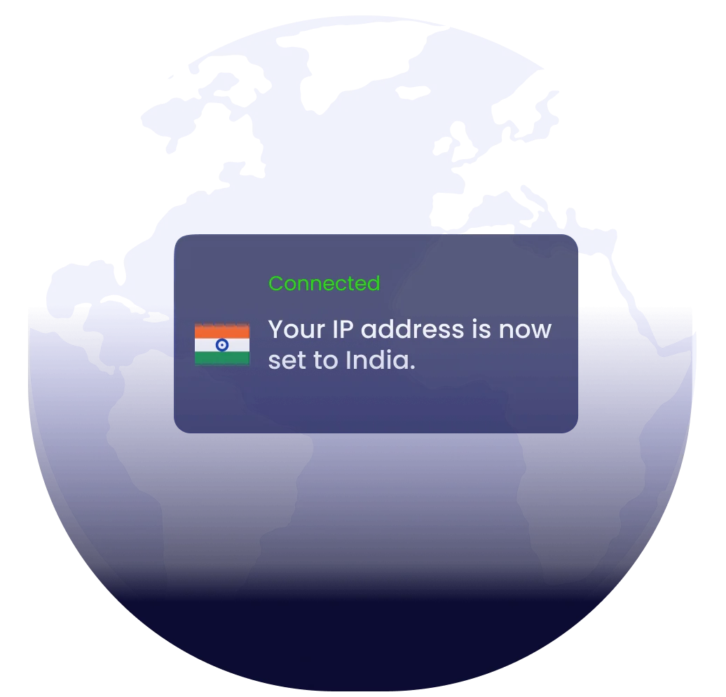 Global map showing VPN server coverage across countries