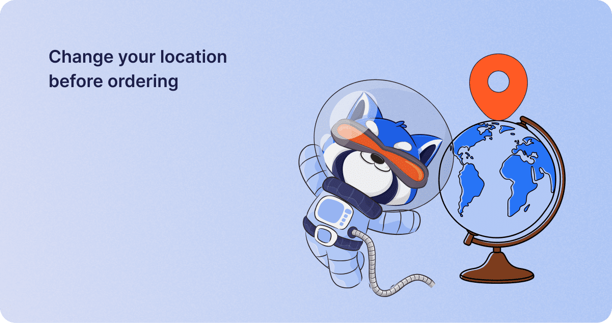 Change your location before ordering