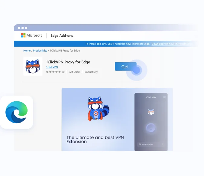 1ClickVPN free VPN extension for Microsoft Edge browser
