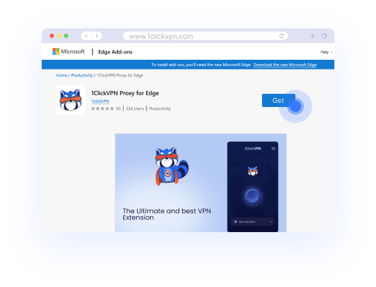 How to get 1click Free VPN for Microsoft edge - Step 1