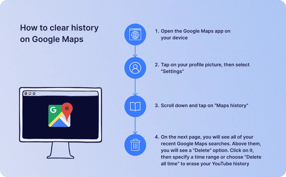 delete google map history