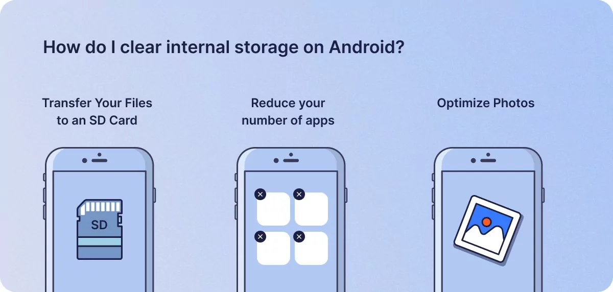 How do I clear internal storage on Android