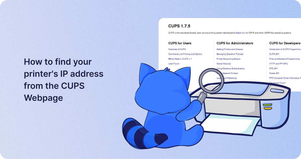 How to find your printer's IP address from the CUPS Webpage