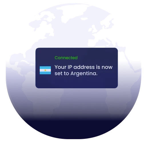 Global map showing VPN server coverage across countries