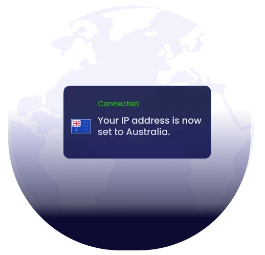 Global map showing VPN server coverage across countries