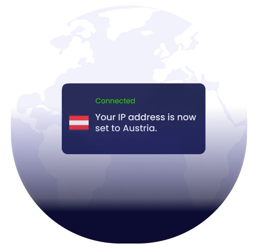 Global map showing VPN server coverage across countries
