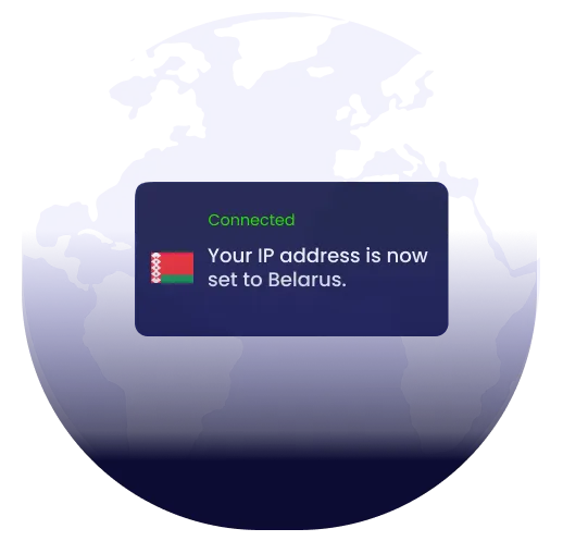 Global map showing VPN server coverage across countries