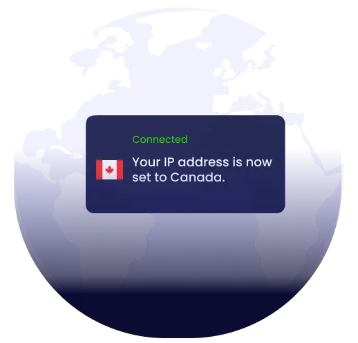 Global map showing VPN server coverage across countries