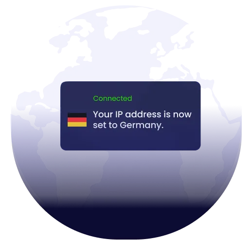 Global map showing VPN server coverage across countries