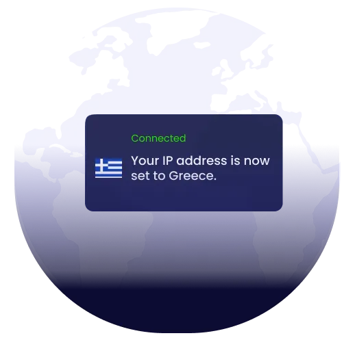 Global map showing VPN server coverage across countries