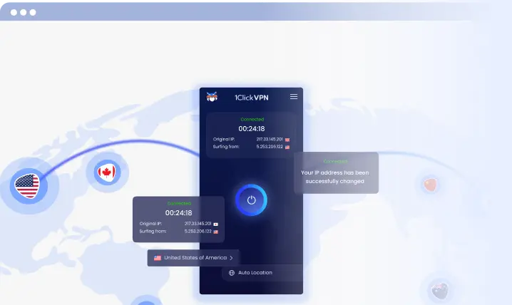 Illustration showing connection to Algeria VPN server