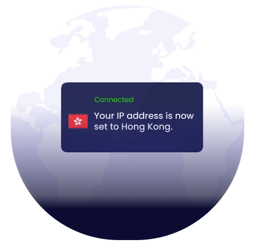 Global map showing VPN server coverage across countries