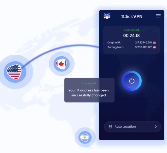 VPN app interface demonstrating how the service works