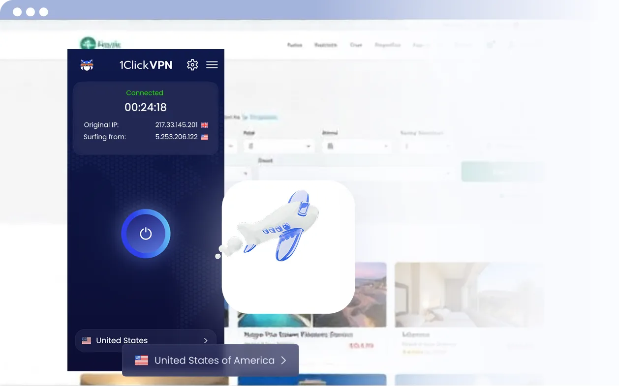 airplane icon, representing travel VPN usage