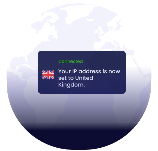 Illustration of global VPN server coverage highlighting the UK